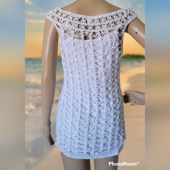 Anna Kosturova Crochet Dream Catcher Swim Cover White S - Picture 16 of 16